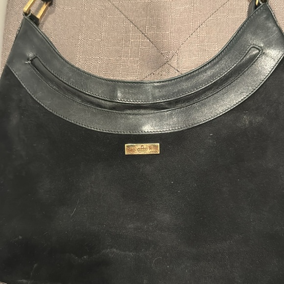 Vintage authentic Gucci Suede Elegant Black Hobo Bag - Picture 3 of 7